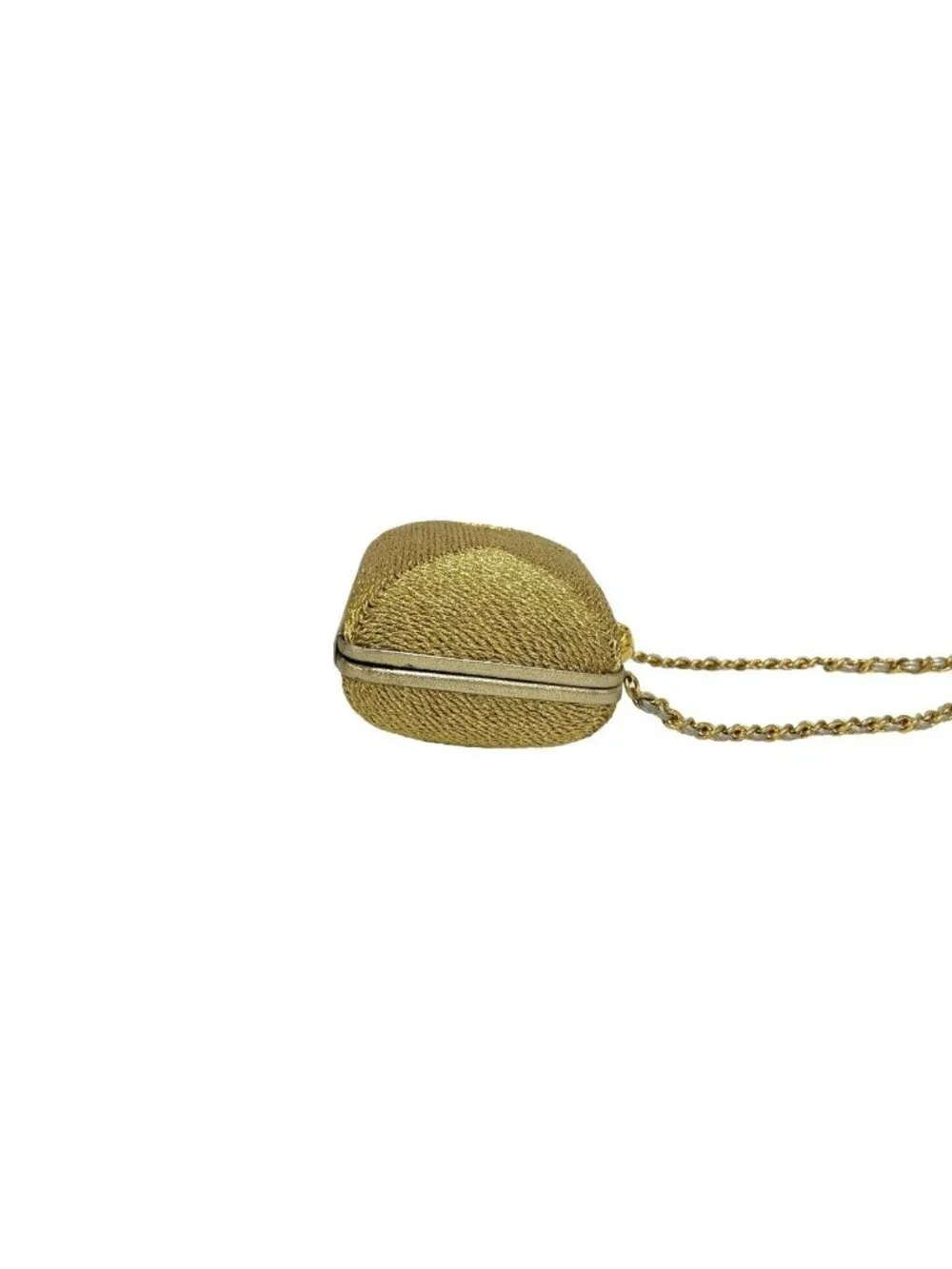 Chanel Vintage Coco Glitter Canvas Kiss Lock Chain Shoulder Bag